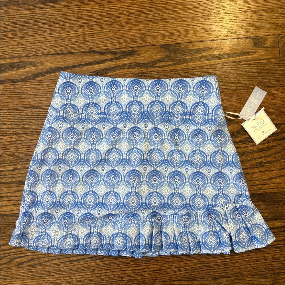 Sigrid Olsen Blue and White Skort